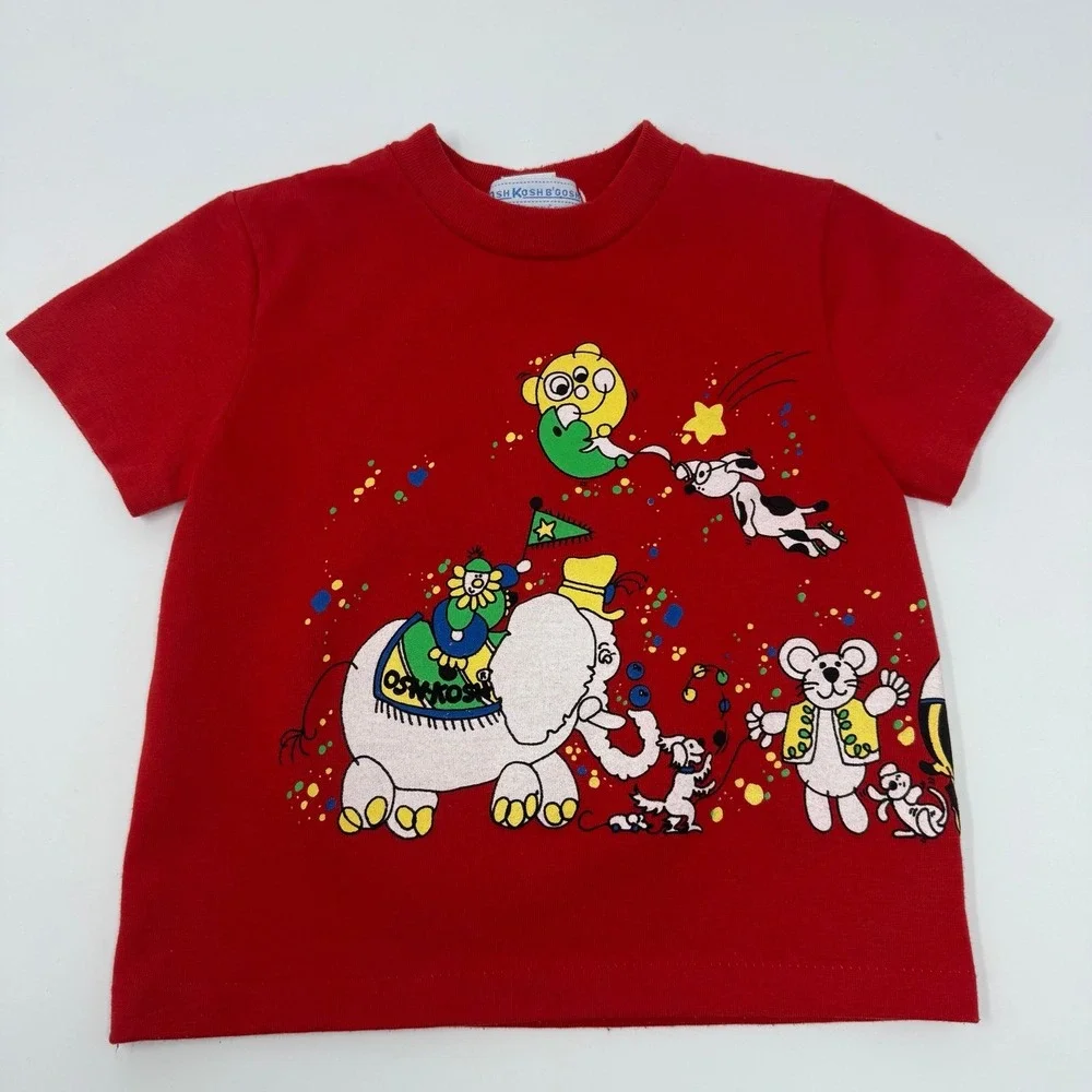 Vintage‎ OshKosh Baby B'gosh circus animals T-Shirt Size 24 Months Made In USA